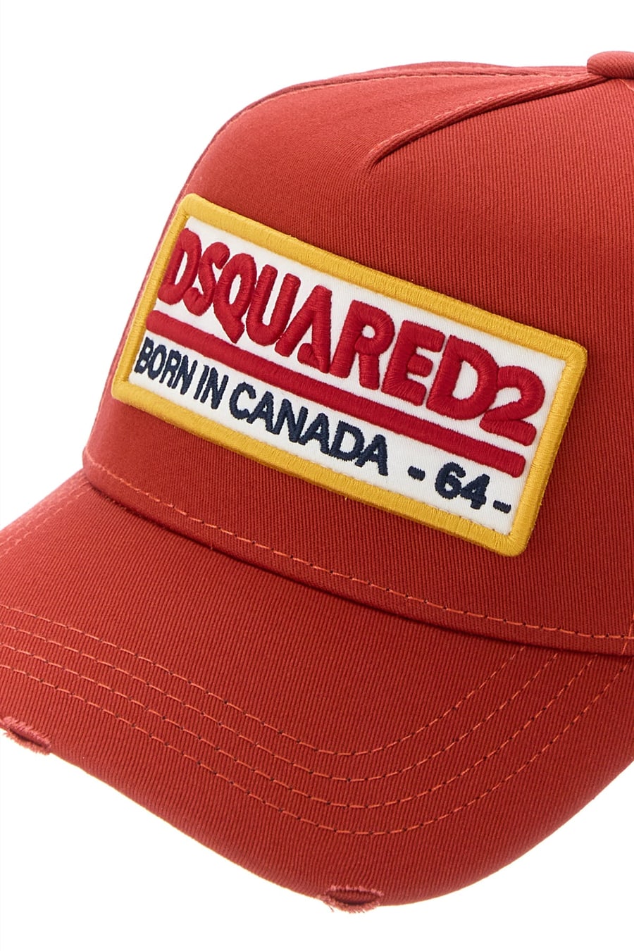 Dsquared2 Cappello da baseball in cotone rosso, view 4
