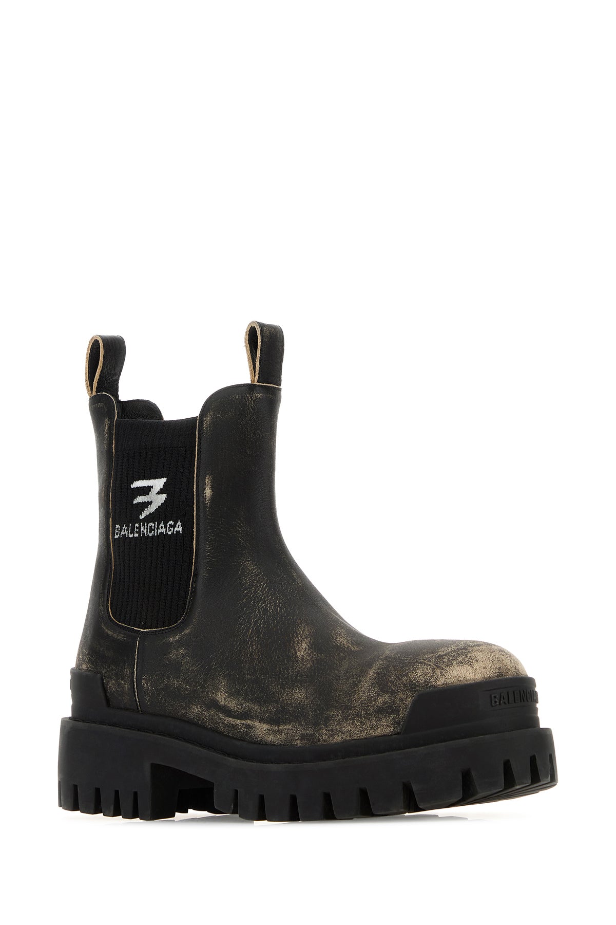 Balenciaga Stivaletti Strike Chelsea in pelle nera, view 2