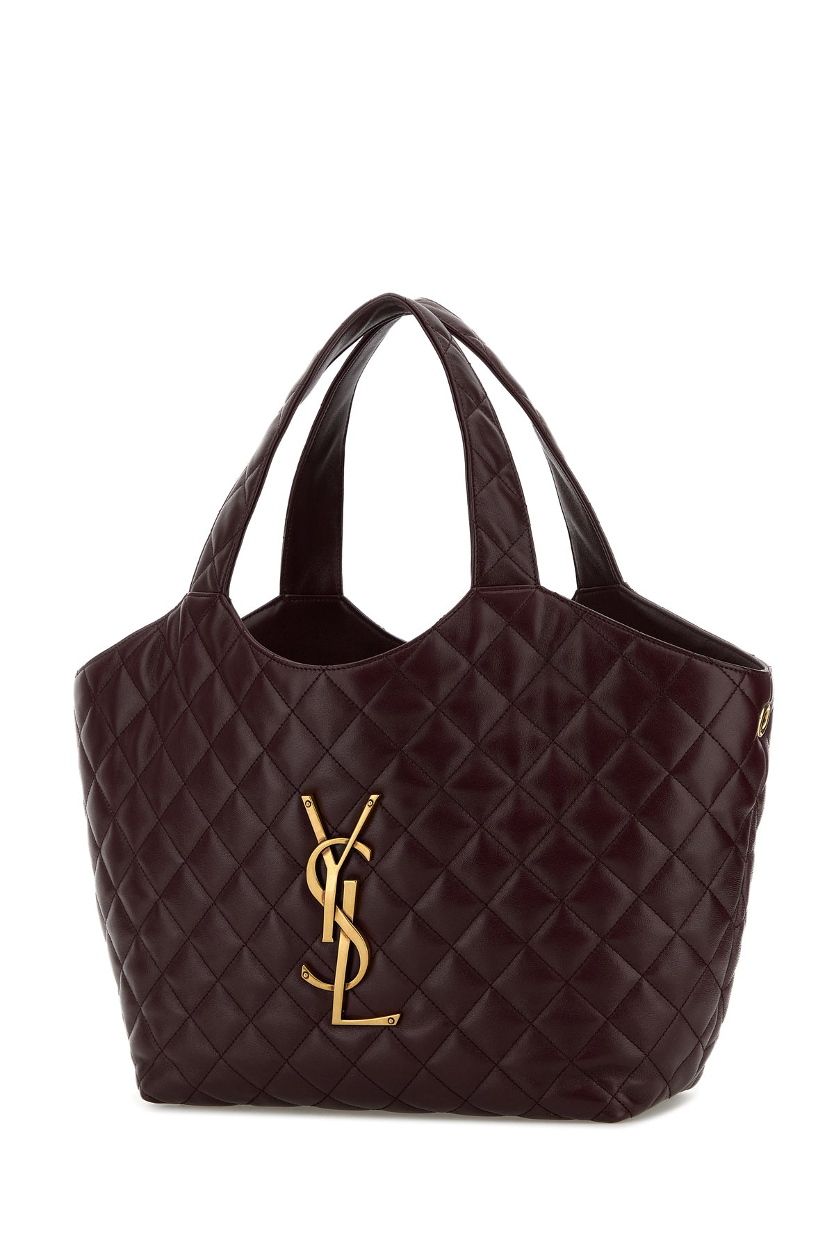 Saint Laurent Borsa shopping Icare media in nappa bordeaux, view 2