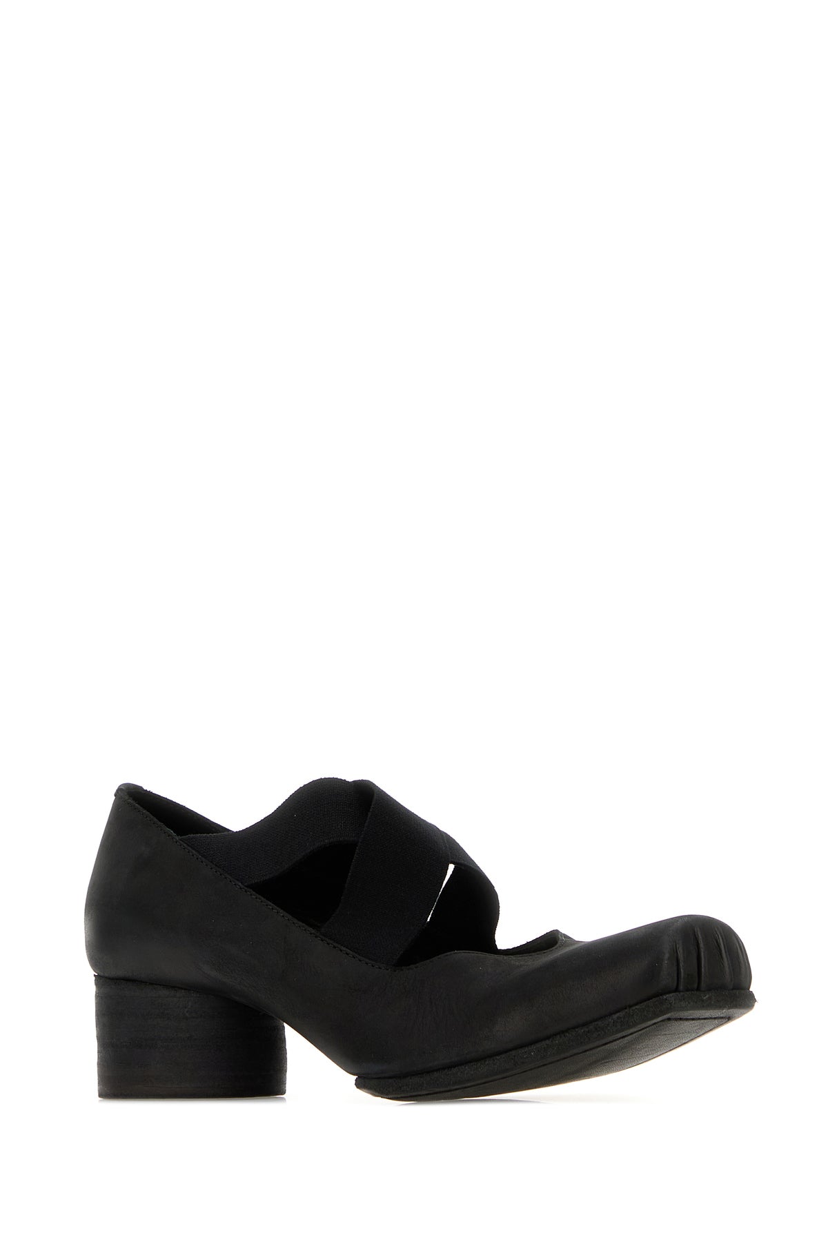 UMA WANG Scarpe con tacco in pelle nera, view 2