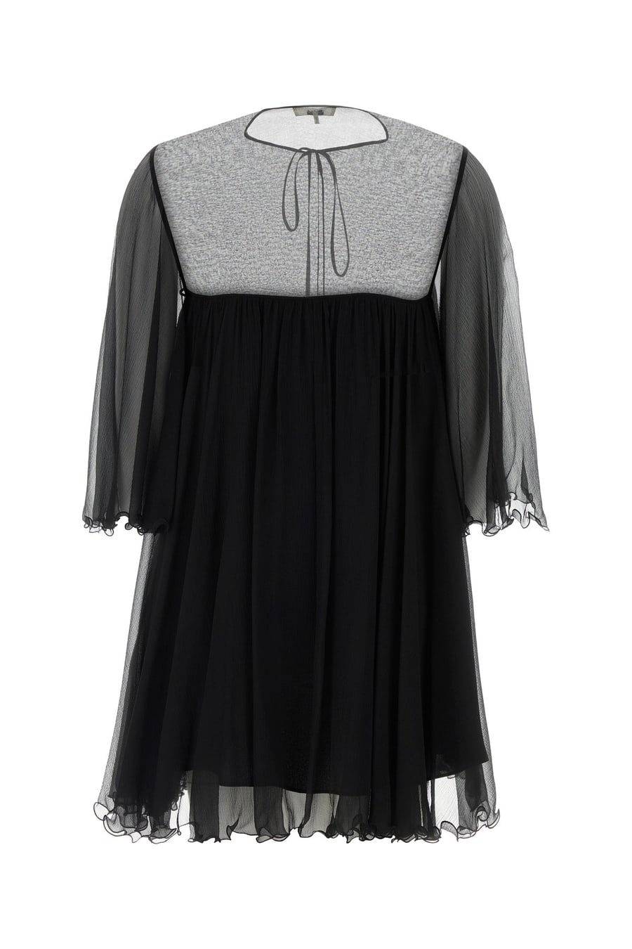 Chloé Mini abito in georgette nero, view 2