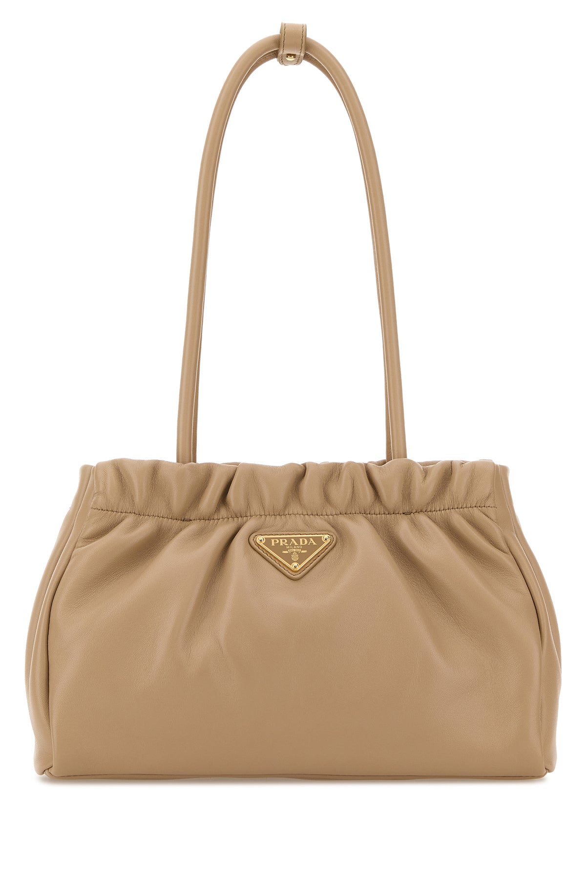 Prada Borsa a spalla in nappa beige