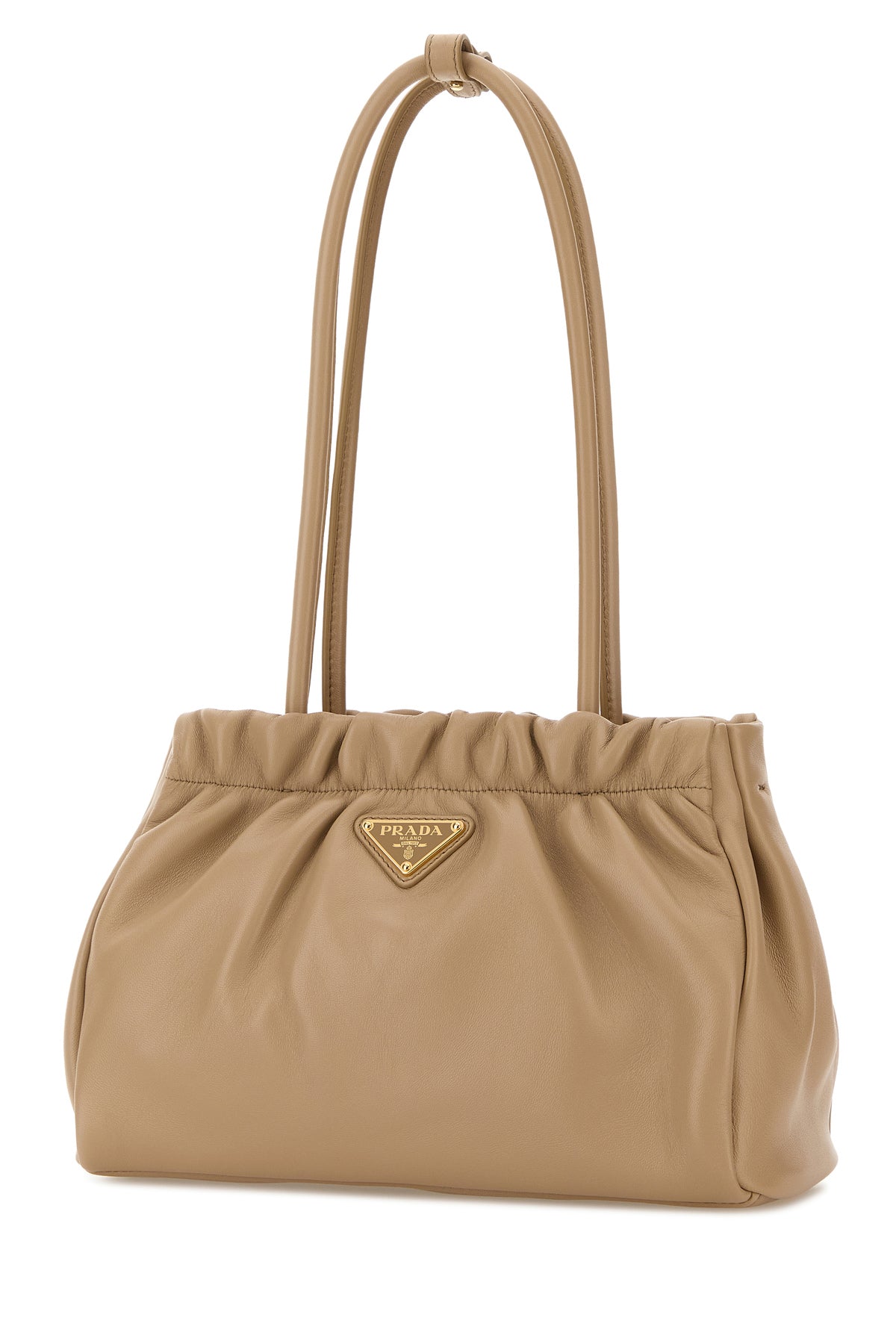 Prada Borsa a spalla in nappa beige, view 2