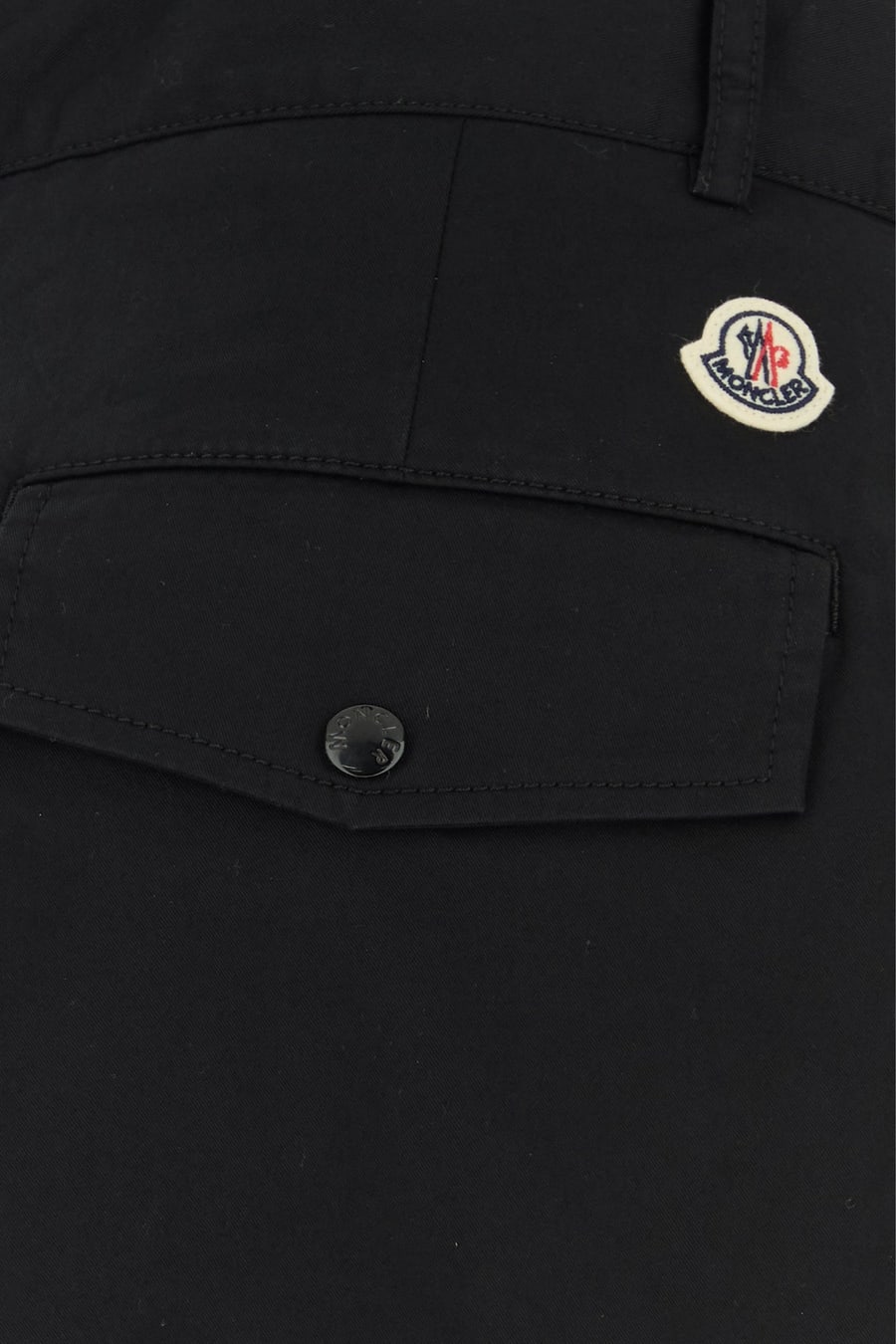 Moncler Pantalone cargo in cotone stretch nero, view 3