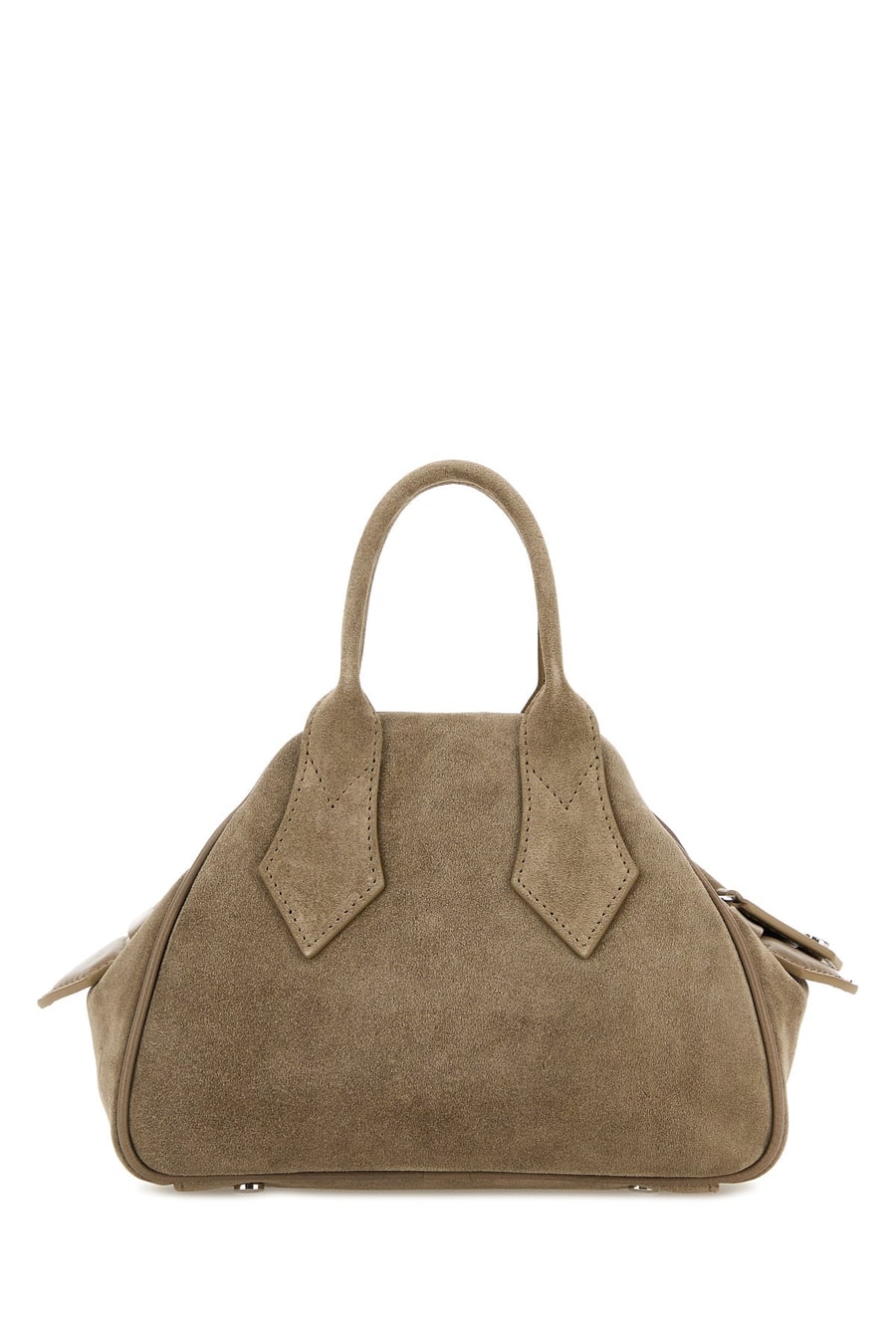Vivienne Westwood Borsa a mano Yasmine piccola in pelle scamosciata tortora, view 3