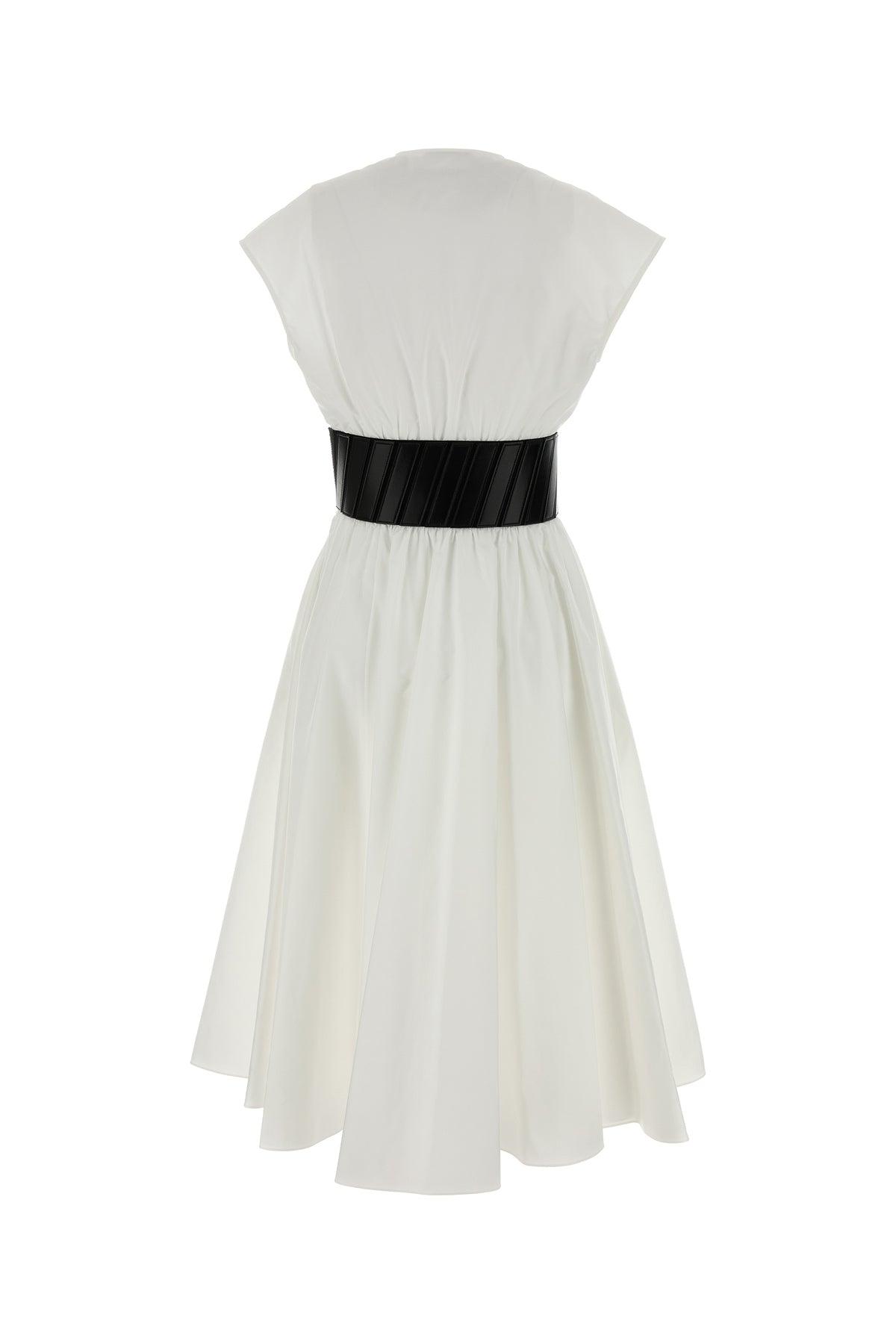 Alaïa Abito in popeline bianco, view 2