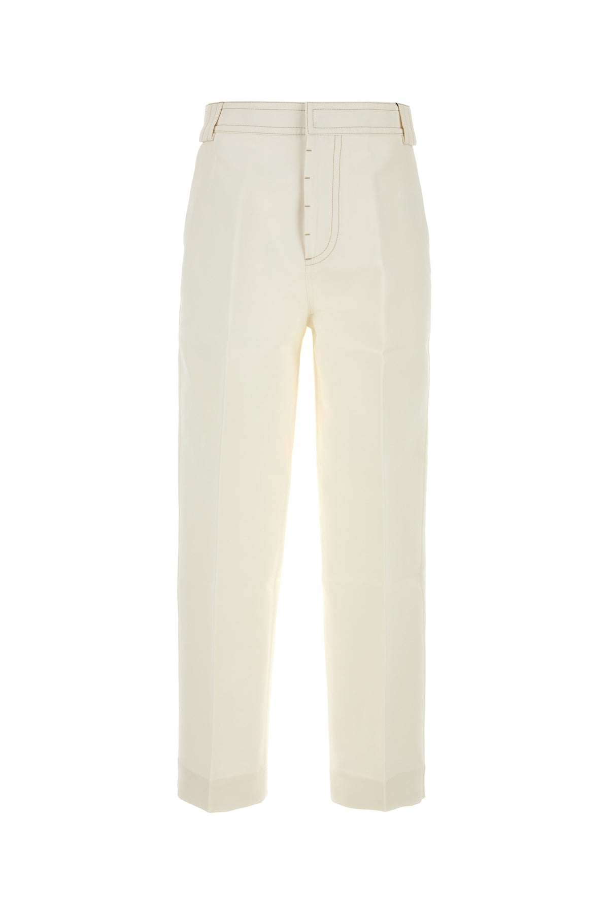AMI Pantalone baggy in cotone bianco