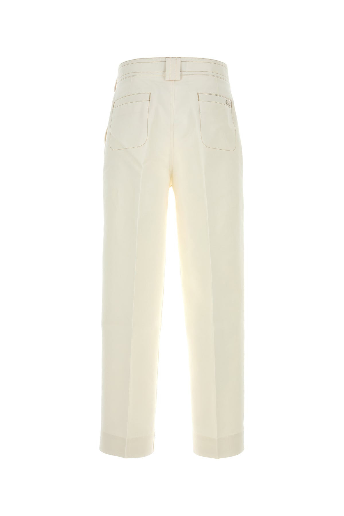 AMI Pantalone baggy in cotone bianco, view 2