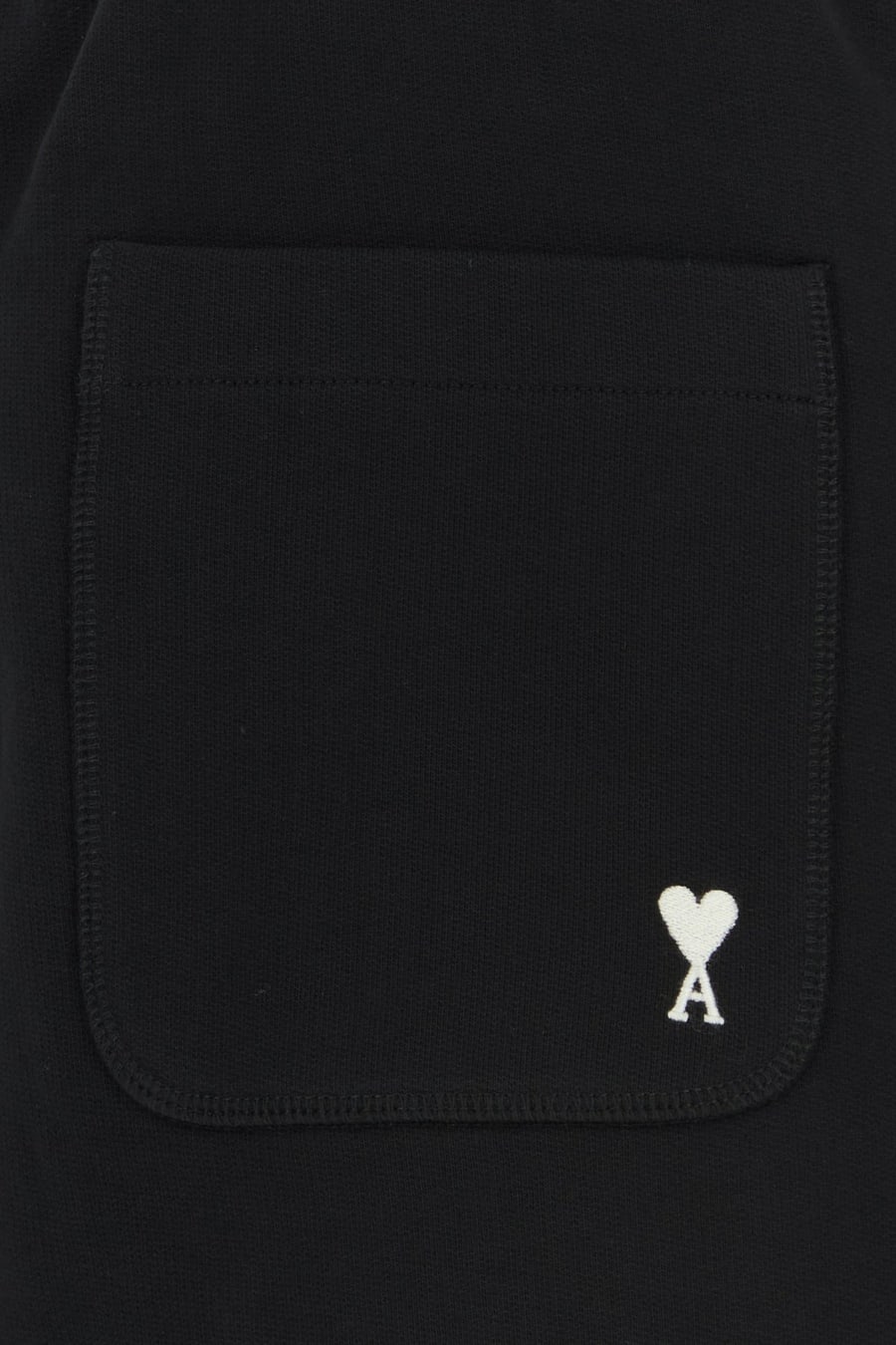 AMI Pantalone jogging in cotone nero, view 3
