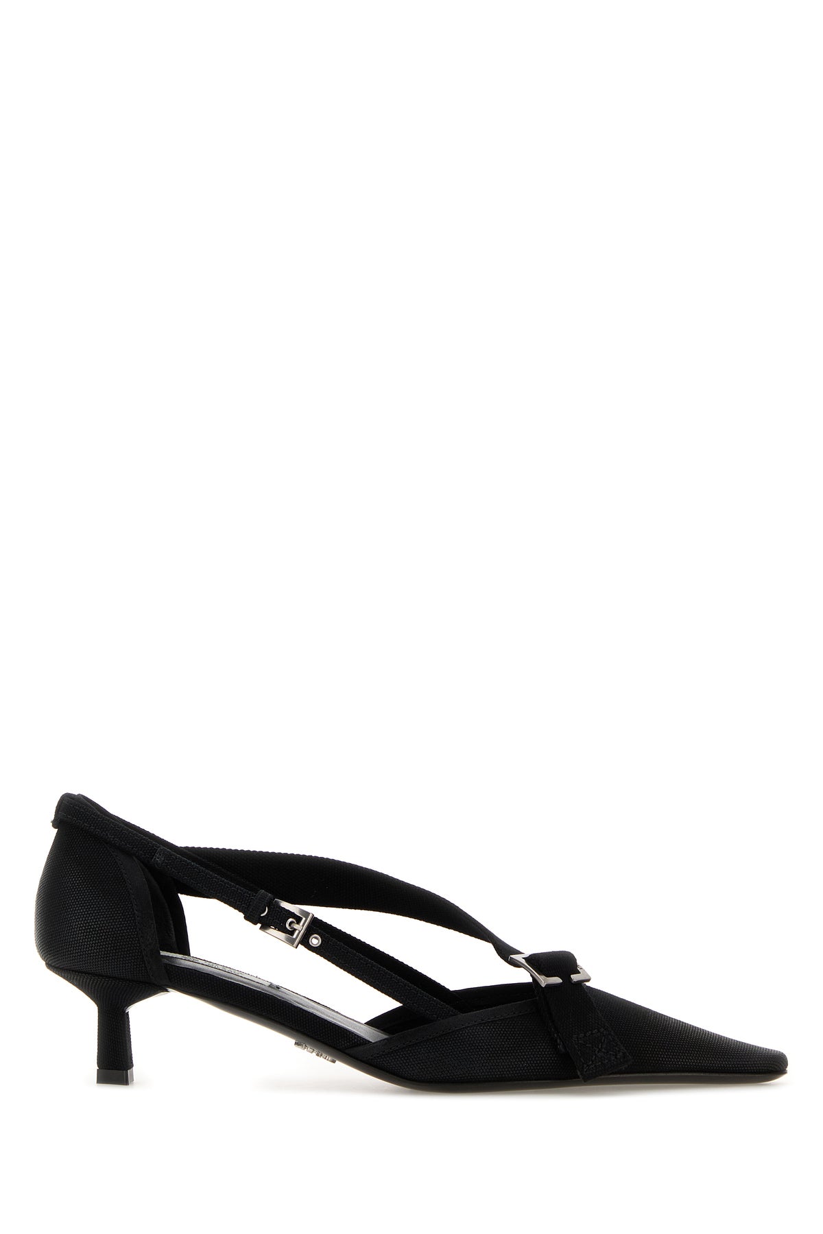 Prada Scarpe con tacco in tela nera