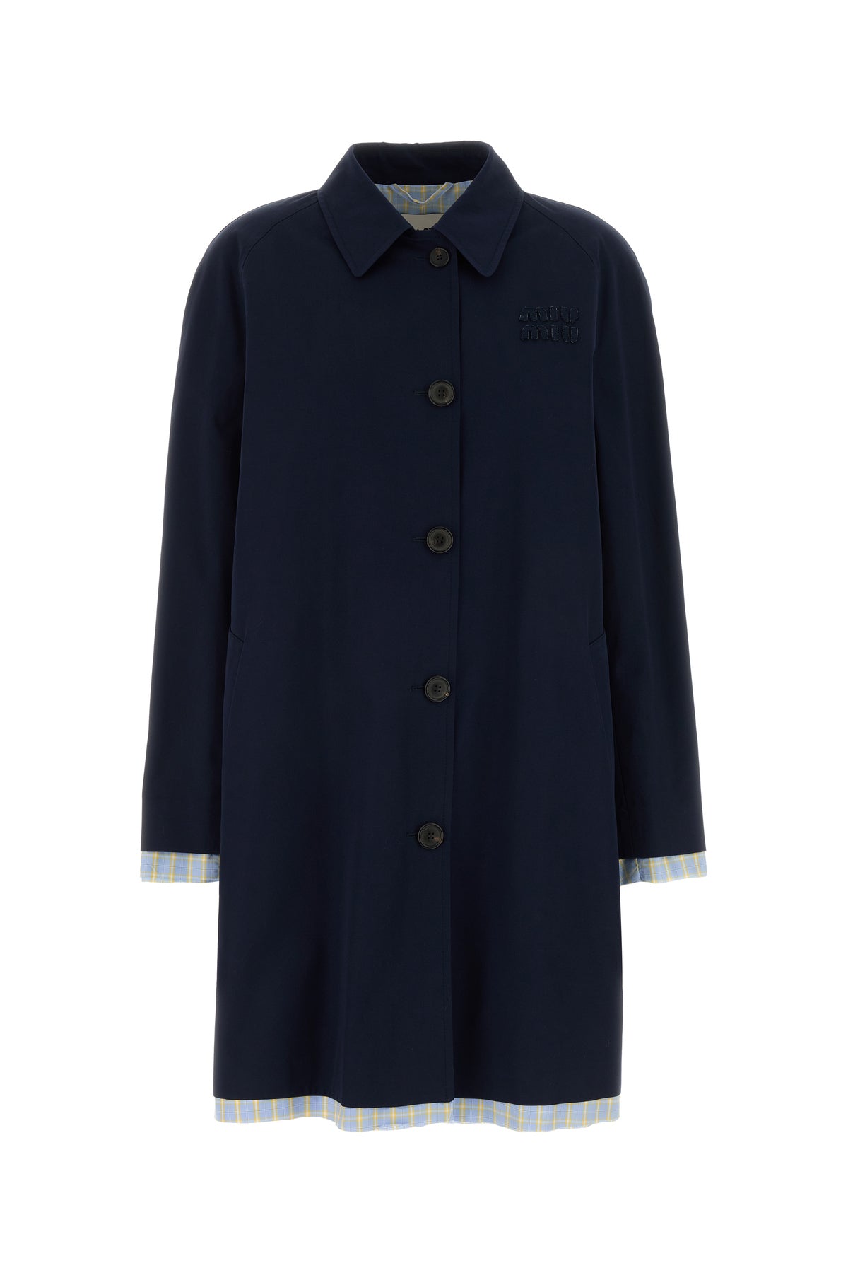 Miu Miu Soprabito in popeline blu scuro