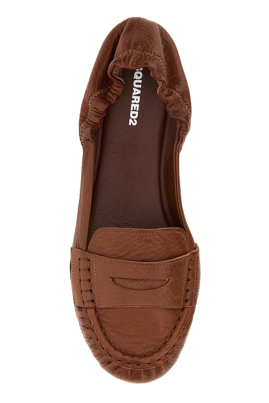 Dsquared2 Mocassini in pelle caramello, view 4