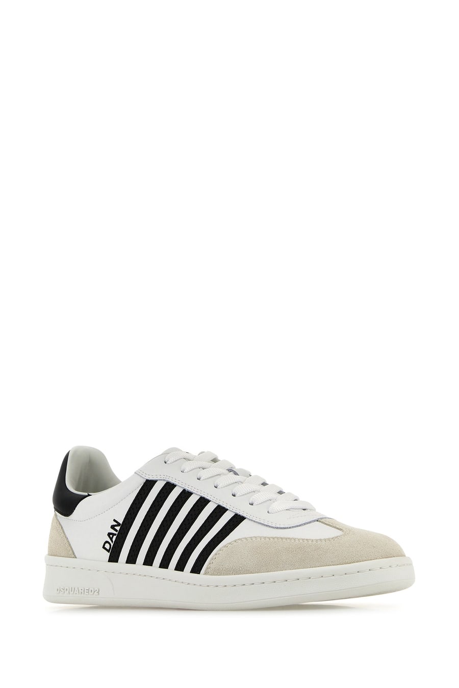 Dsquared2 Sneakers Boxer in pelle bianca, view 2