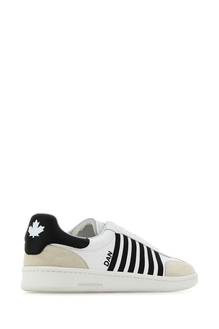 Dsquared2 Sneakers Boxer in pelle bianca, view 3