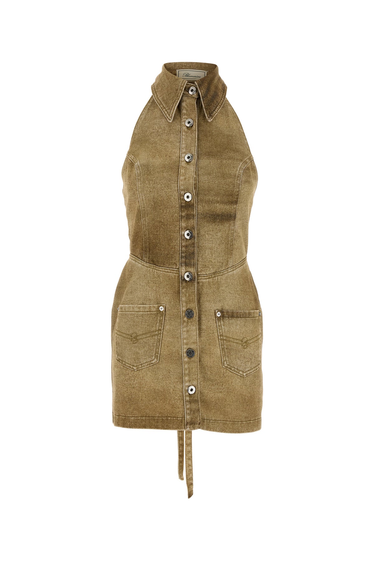 BLUMARINE Mini abito in denim stampato