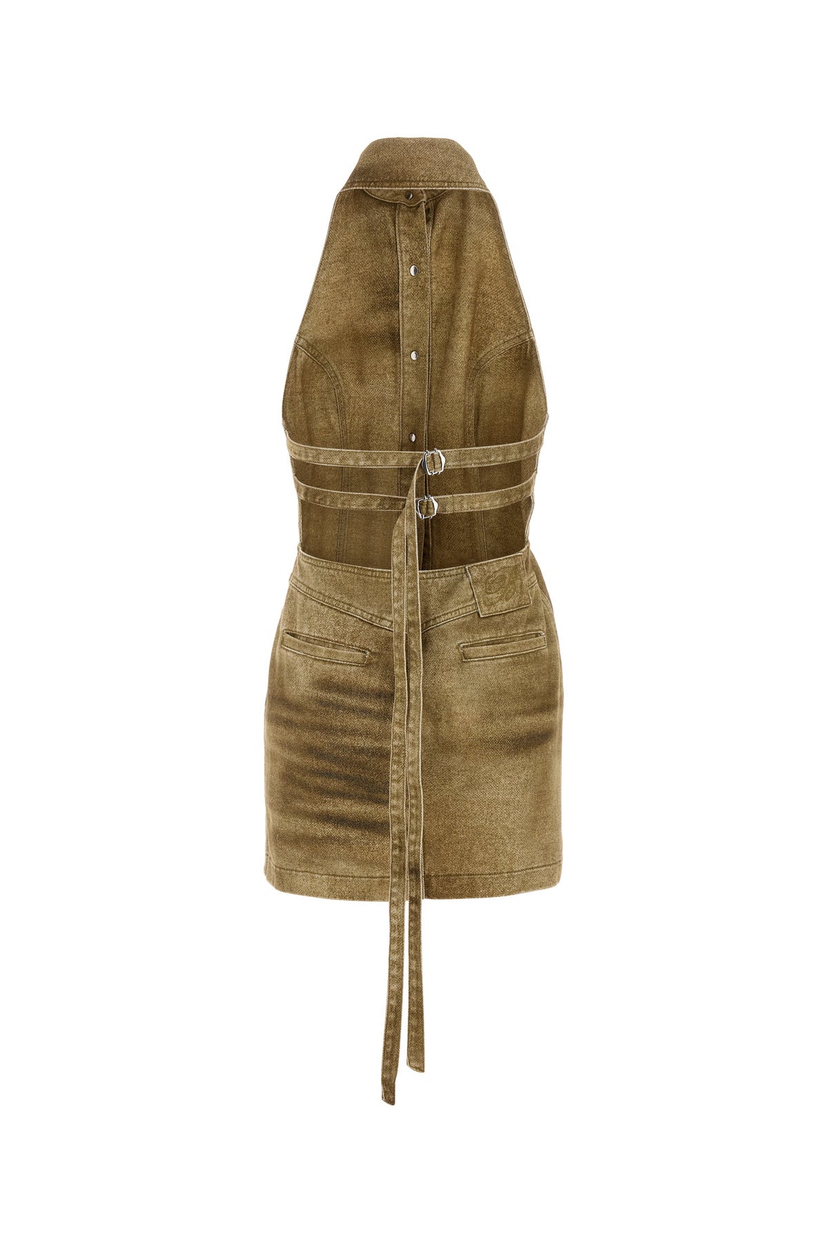 BLUMARINE Mini abito in denim stampato, view 2
