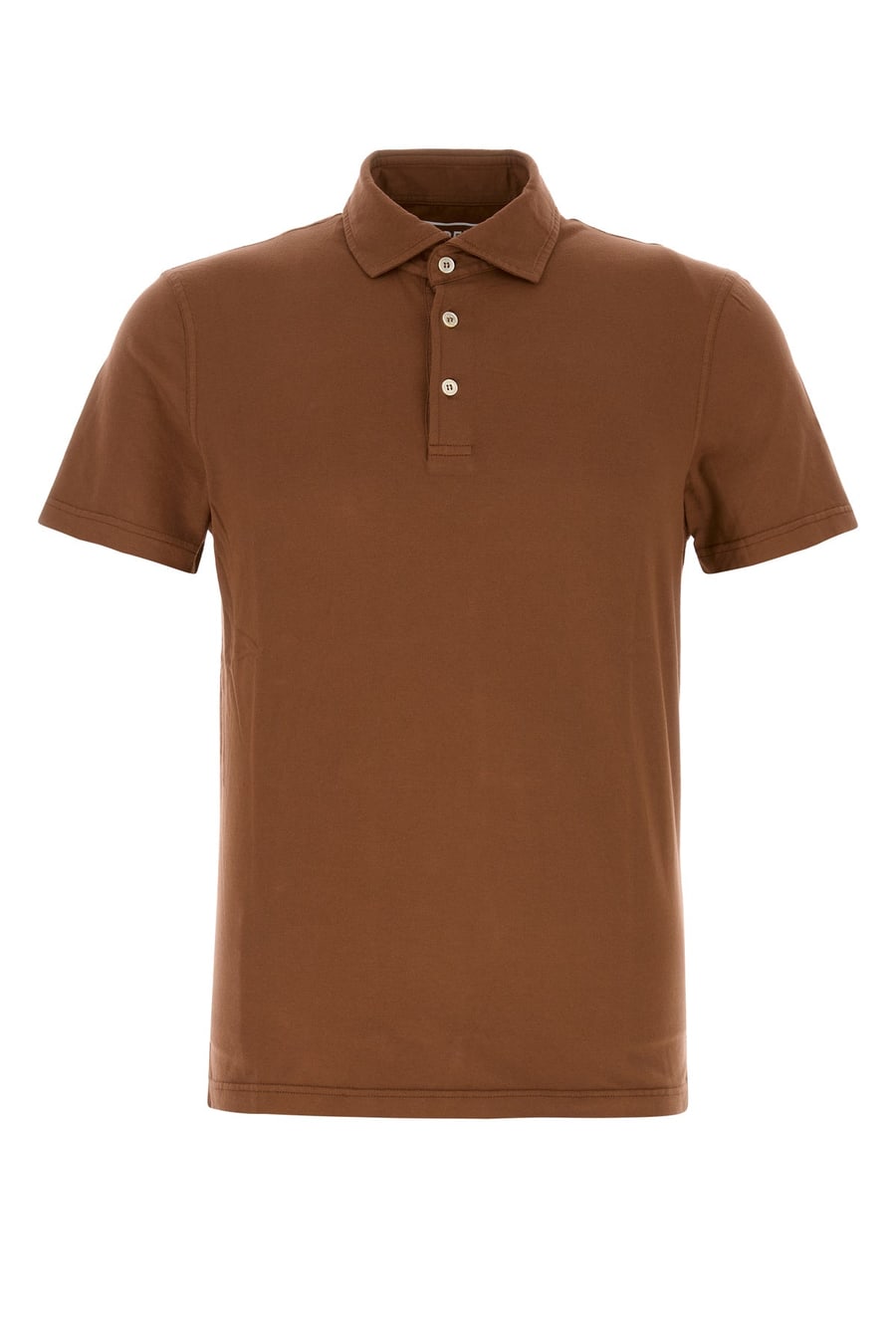FEDELI Polo in cotone stretch marrone
