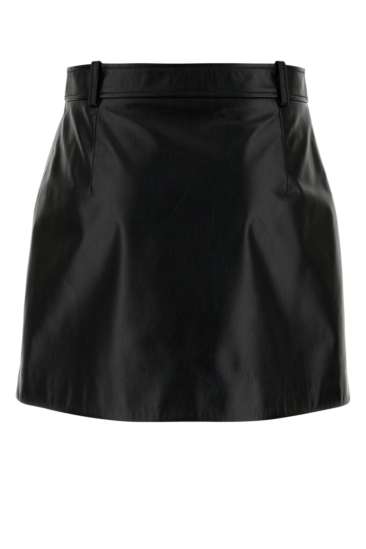 Gucci Minigonna in pelle nera, view 2