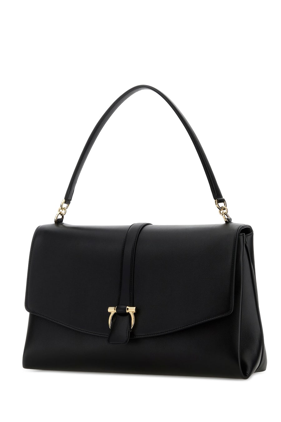 Ferragamo Borsa a spalla in pelle nera, view 2