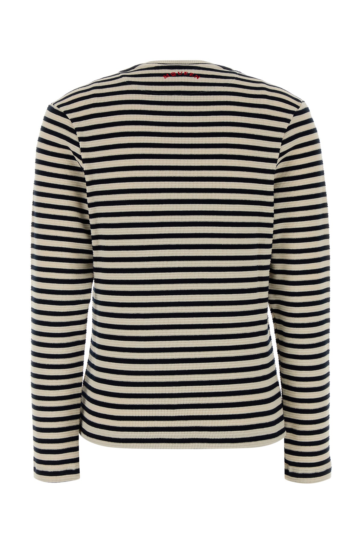 Alexander McQueen T-shirt in cotone stretch ricamato, view 2