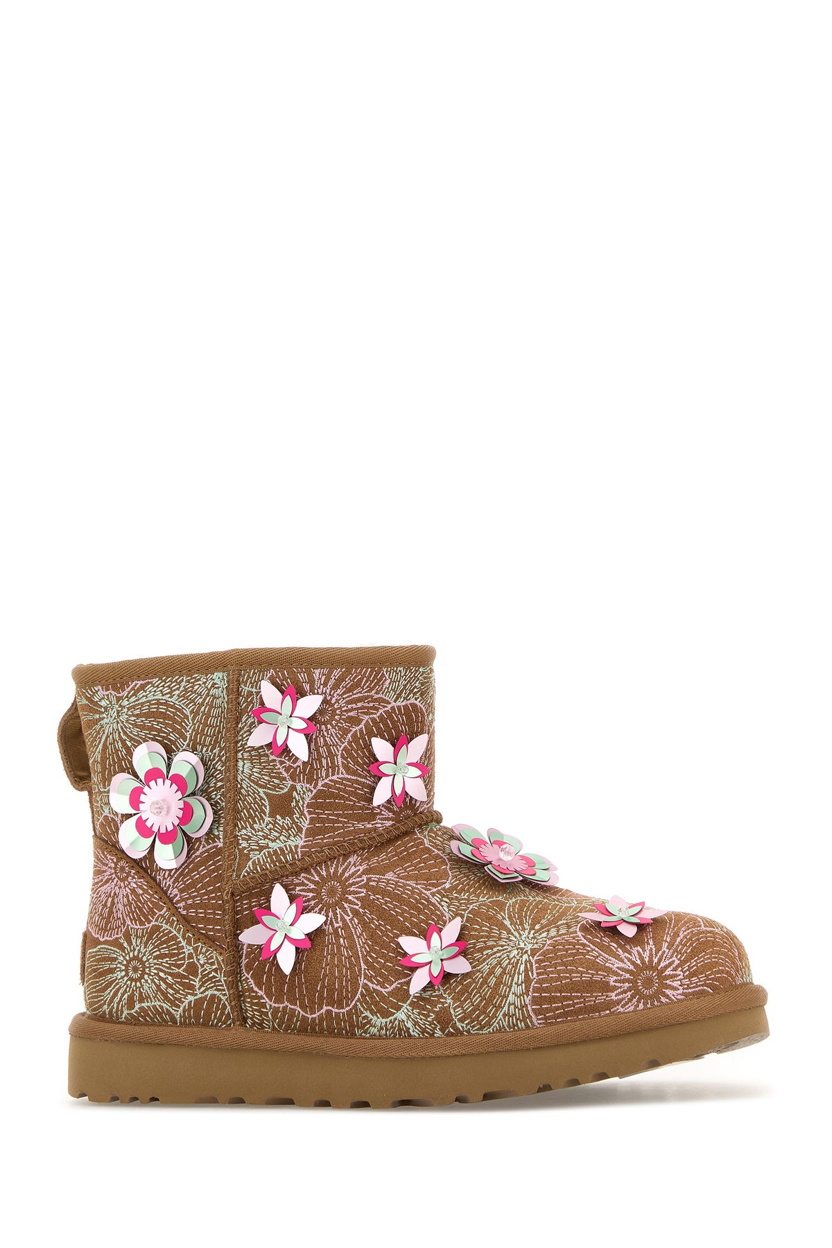 UGG Stivaletti Classic Mini Meadow in pelle scamosciata ricamata, view 2