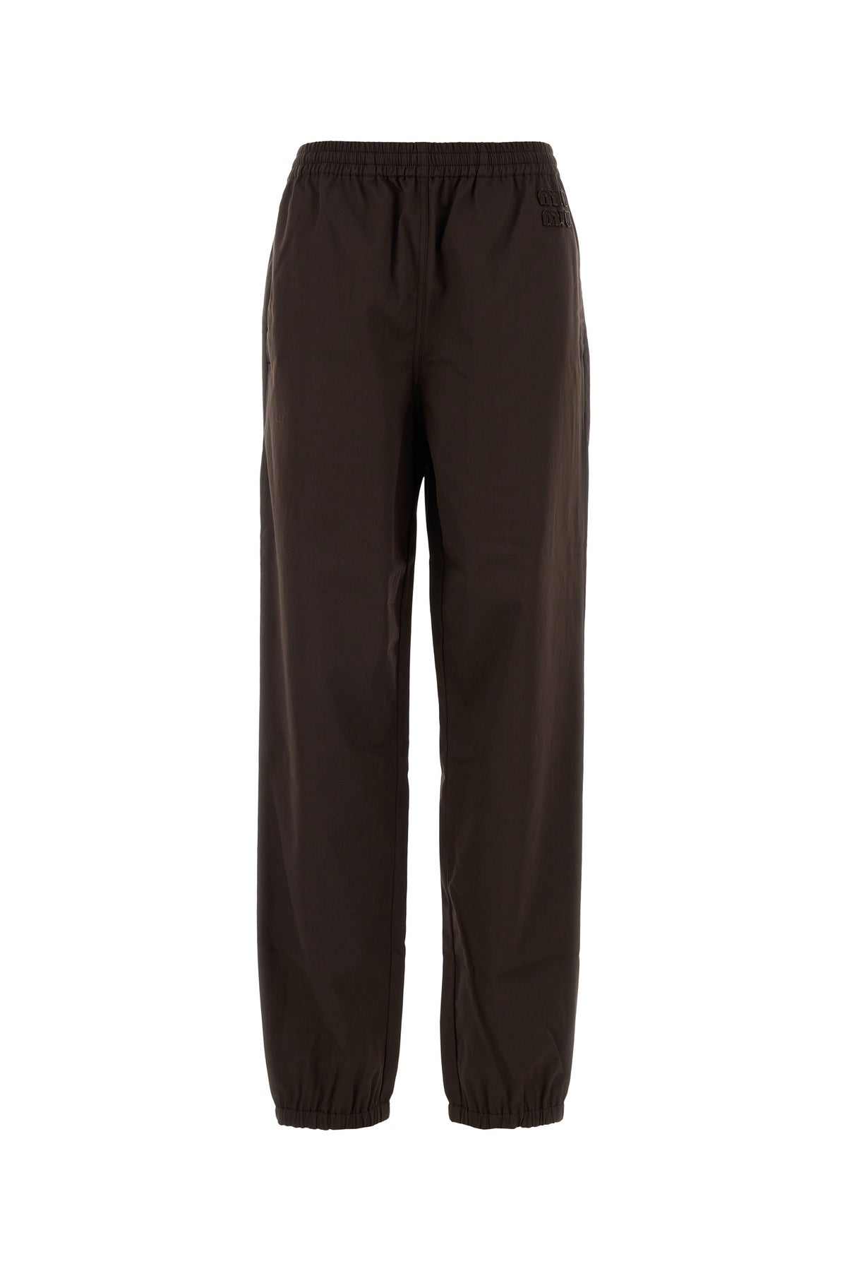 Miu Miu Pantalone jogging in twill cioccolato