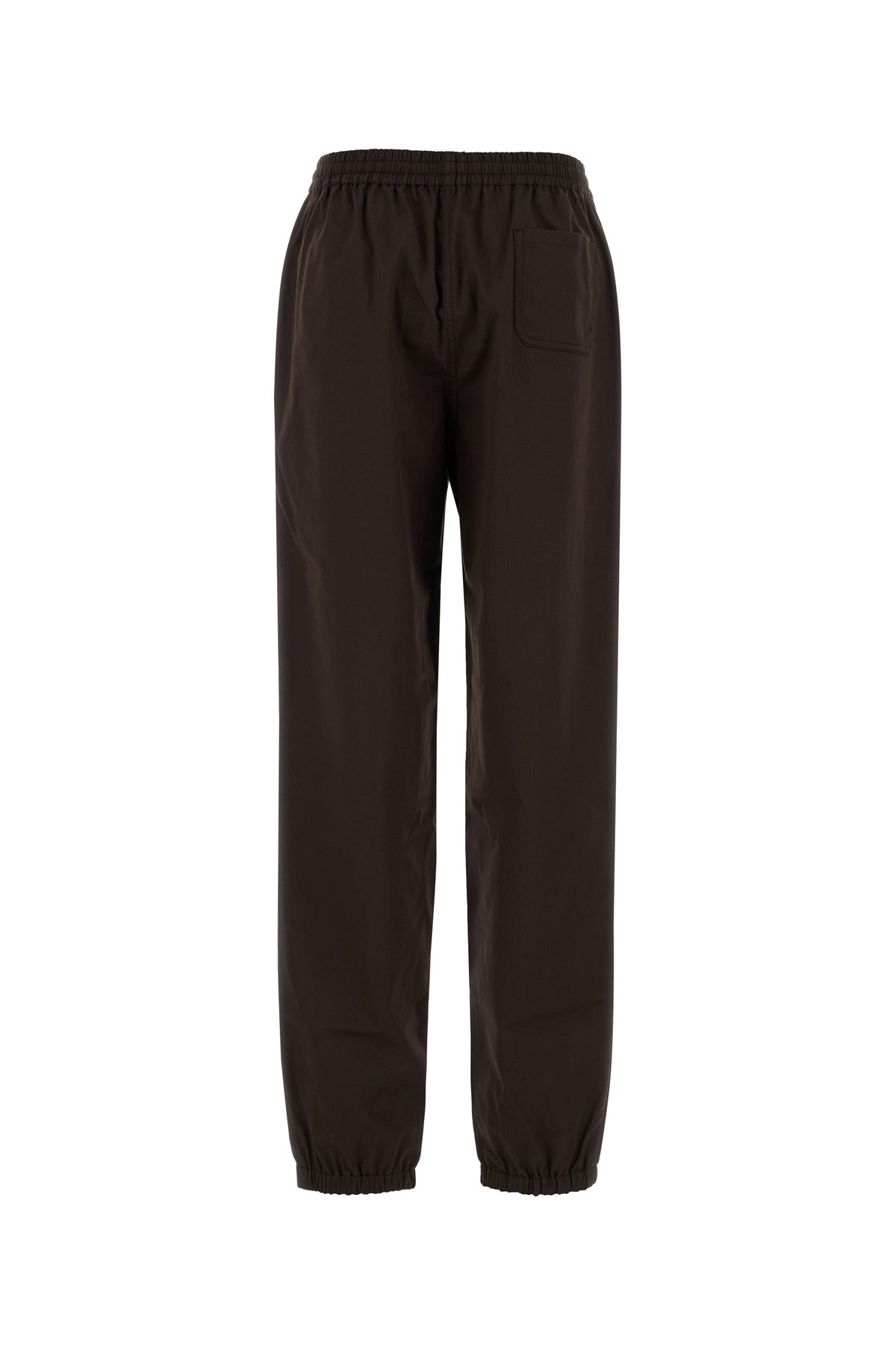 Miu Miu Pantalone jogging in twill cioccolato, view 2