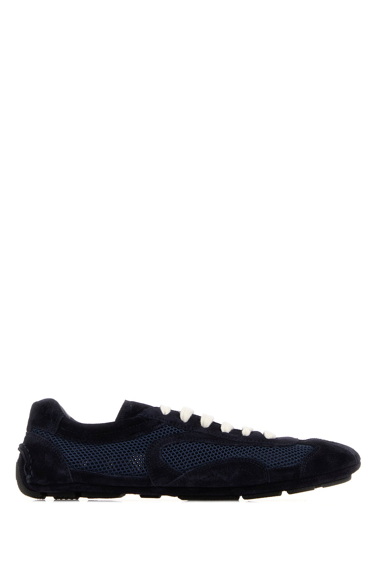Prada Sneakers Montecarlo blu notte in pelle scamosciata e rete