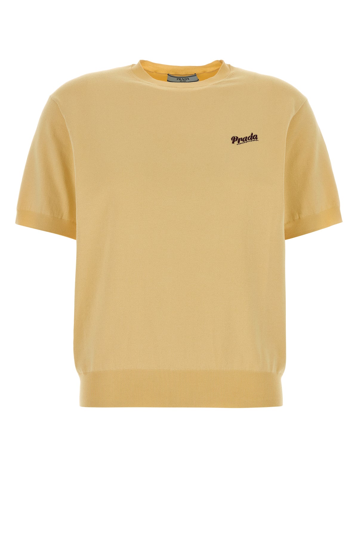 Prada T-shirt in maglia gialla