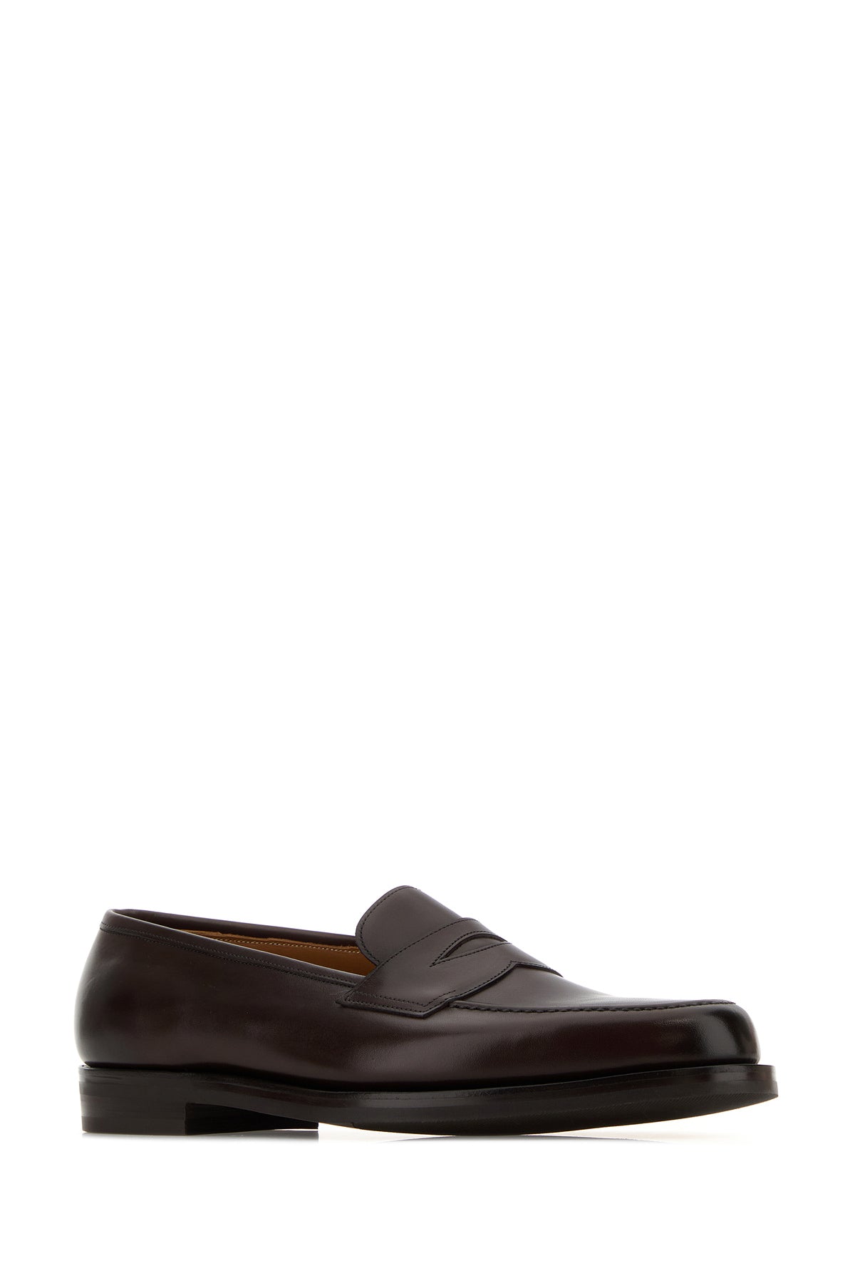 EDWARD GREEN Mocassini Pimlico in pelle cioccolato, view 2