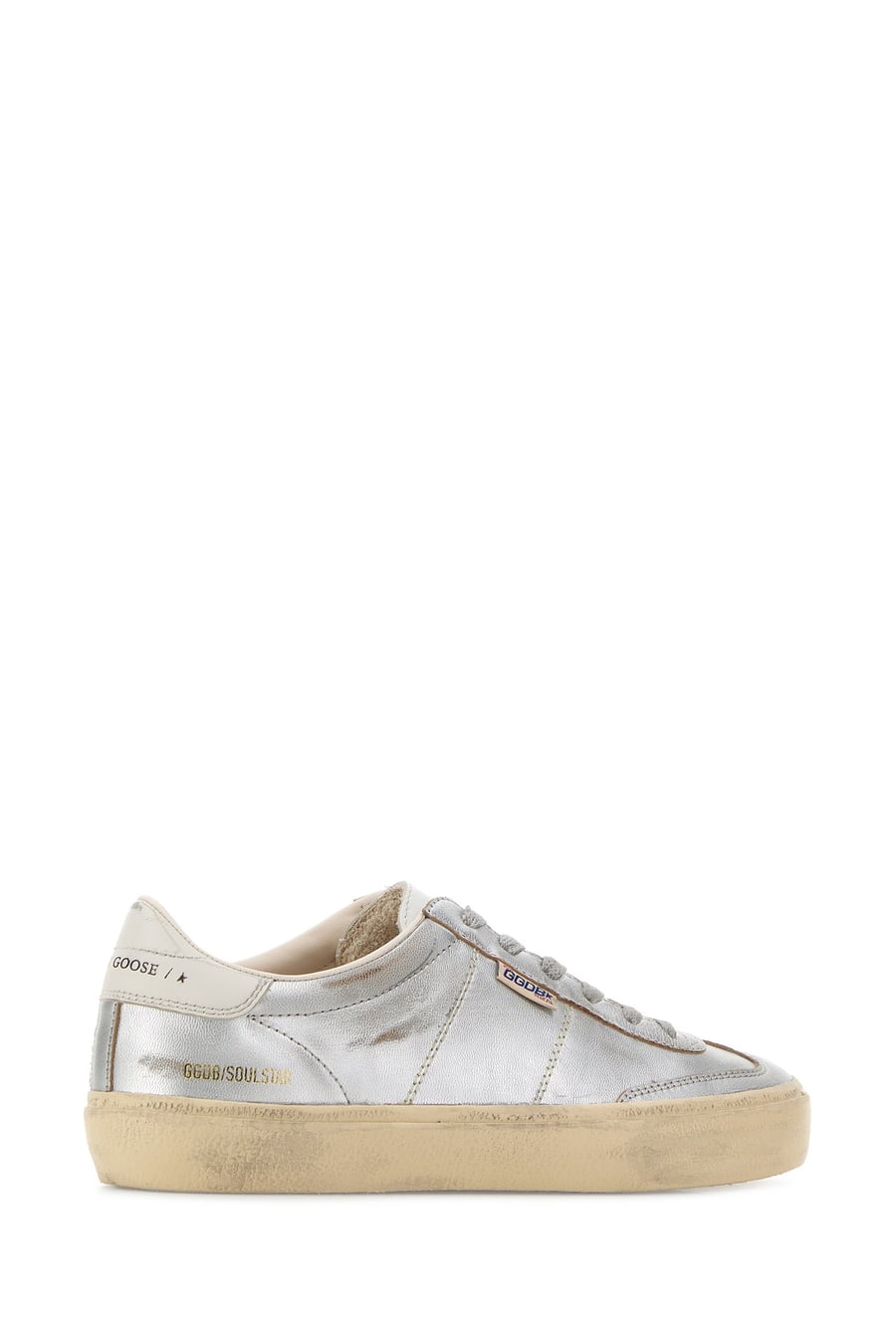 Golden Goose Sneakers Soul Star in pelle argento, view 3
