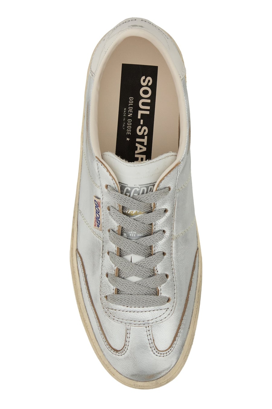 Golden Goose Sneakers Soul Star in pelle argento, view 4