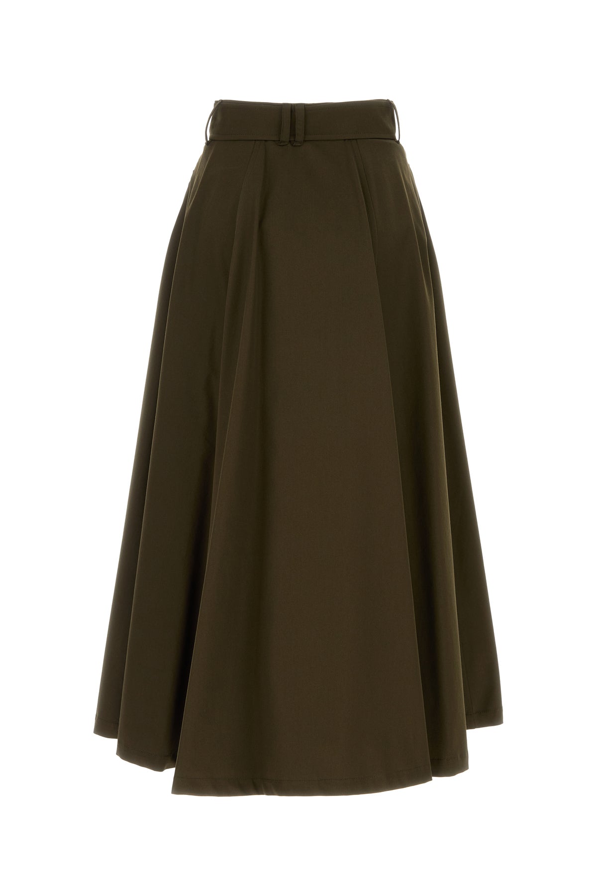 Burberry Gonna in cotone verde oliva, view 2