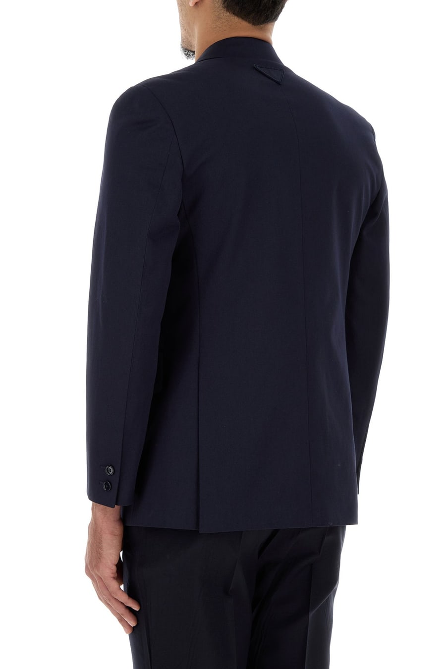 Prada Giacca in cotone blu navy, view 4