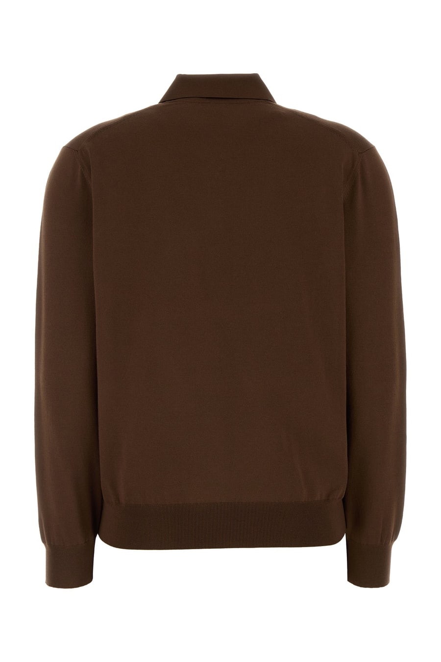 Prada Polo in misto seta marrone, view 2