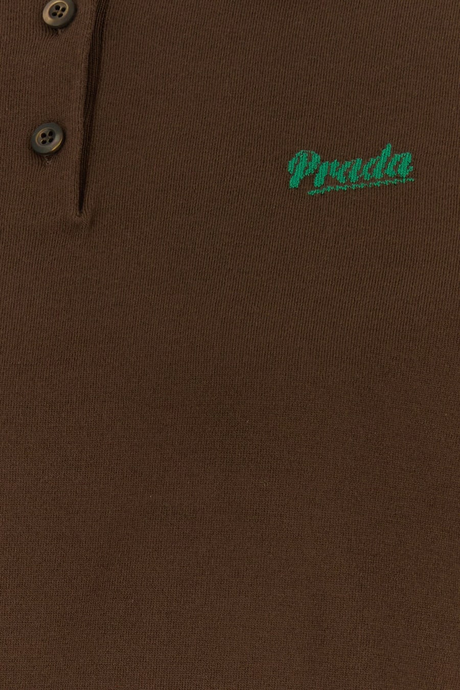 Prada Polo in misto seta marrone, view 3