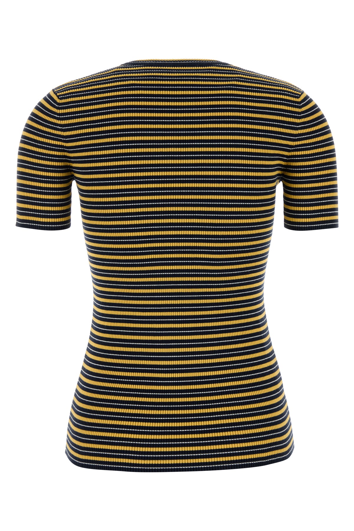 Prada T-shirt in misto cotone stretch ricamato, view 2