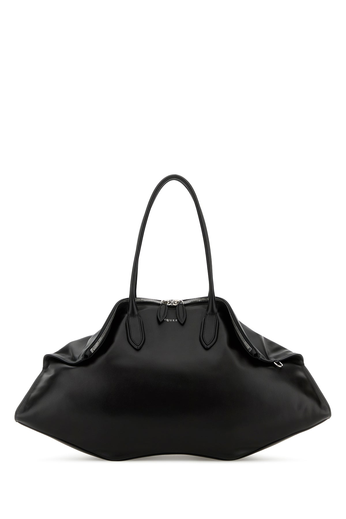 Alexander McQueen Borsa a spalla Manta maxi in pelle nera