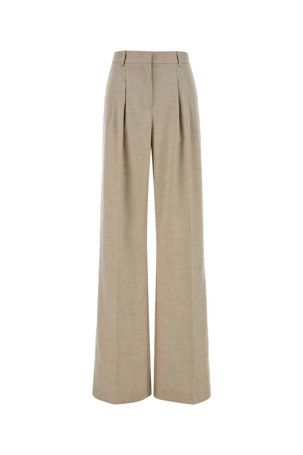 THE ANDAMANE Pantalone Nathalie in twill stretch sabbia melangé