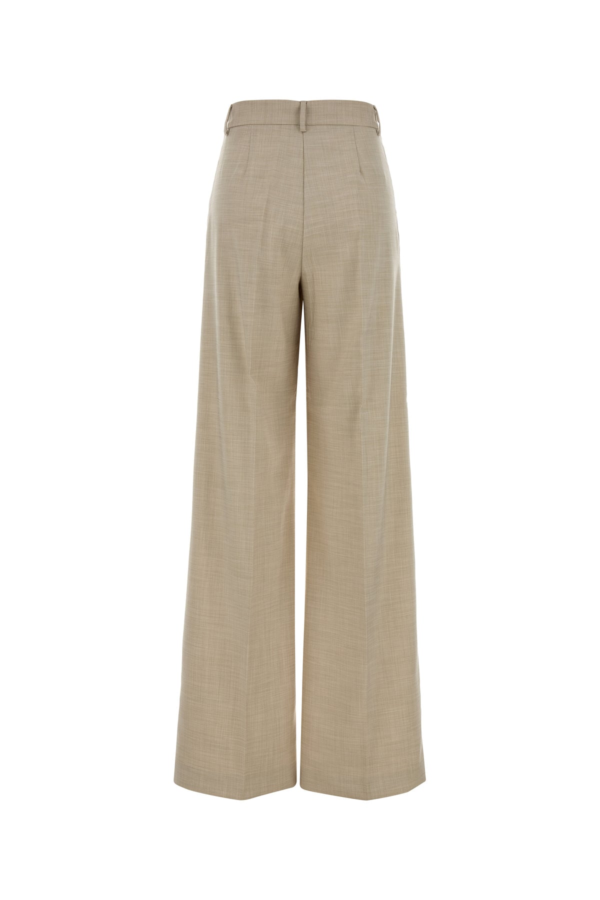 THE ANDAMANE Pantalone Nathalie in twill stretch sabbia melangé, view 2