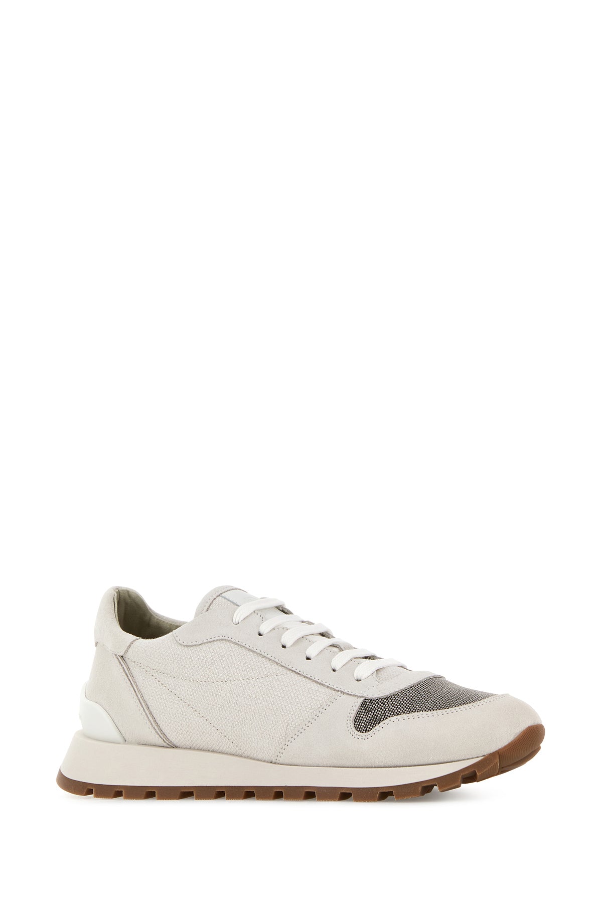 Brunello Cucinelli Sneakers in tessuto grigio chiaro, view 2