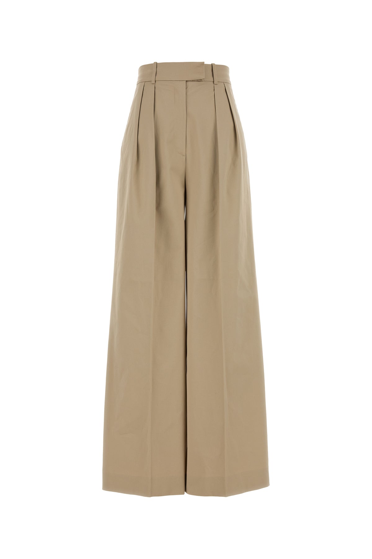 Anine Bing Pantalone Lou dalla gamba ampia in cotone stretch beige