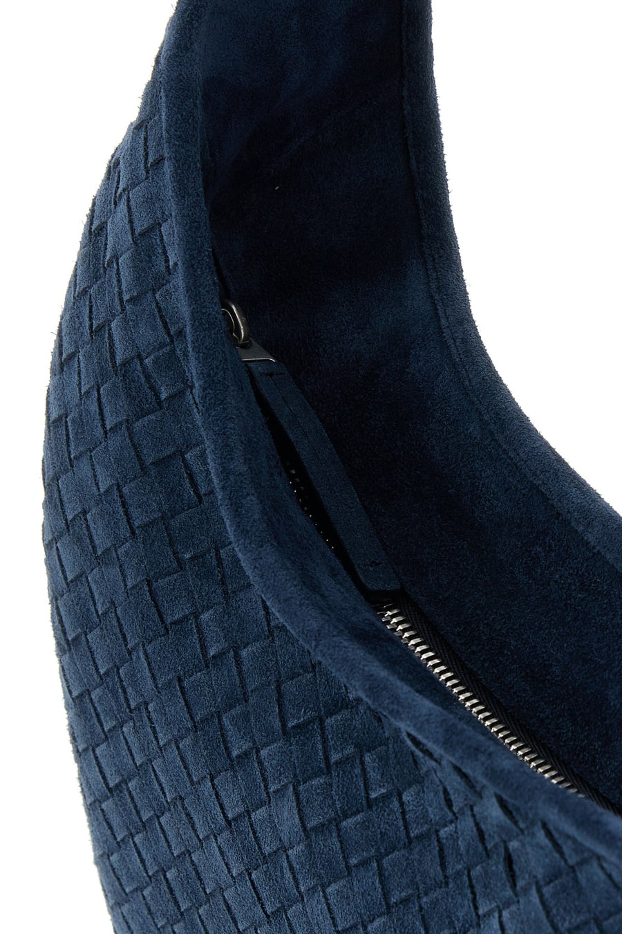 Bottega Veneta Borsa a tracolla in pelle scamosciata blu navy, view 4