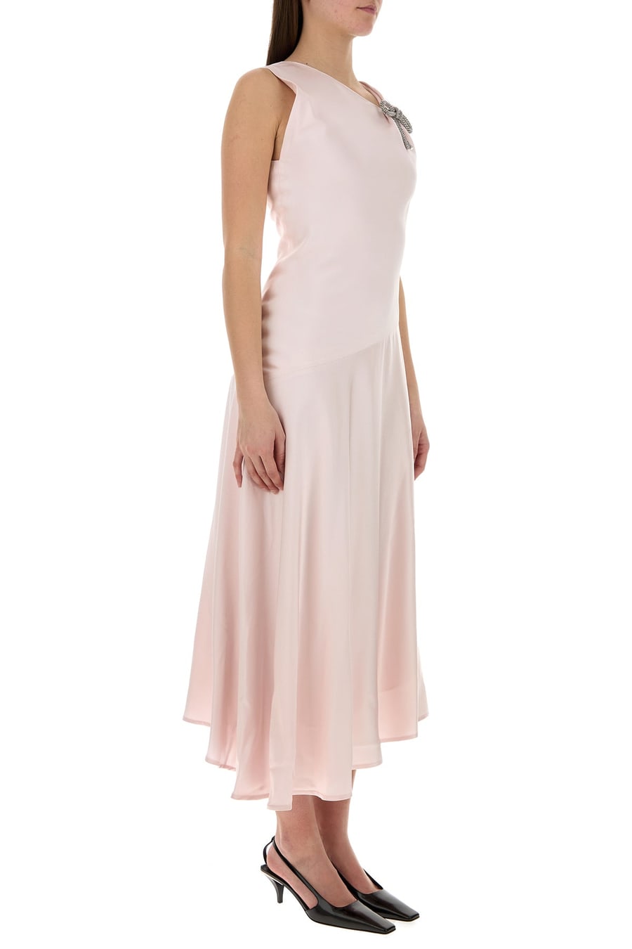 Jil Sander Abito in raso rosa pastello, view 3