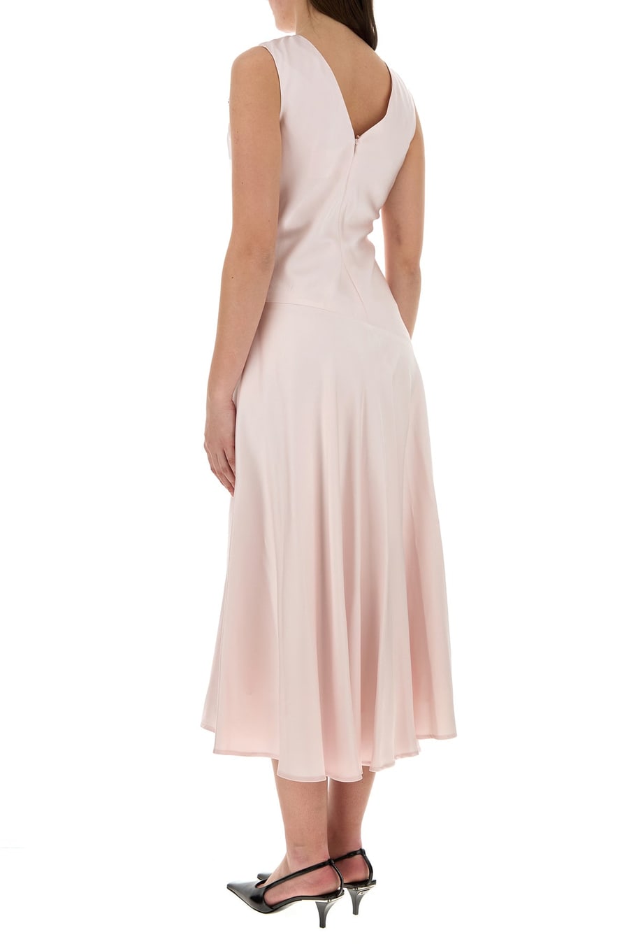 Jil Sander Abito in raso rosa pastello, view 4