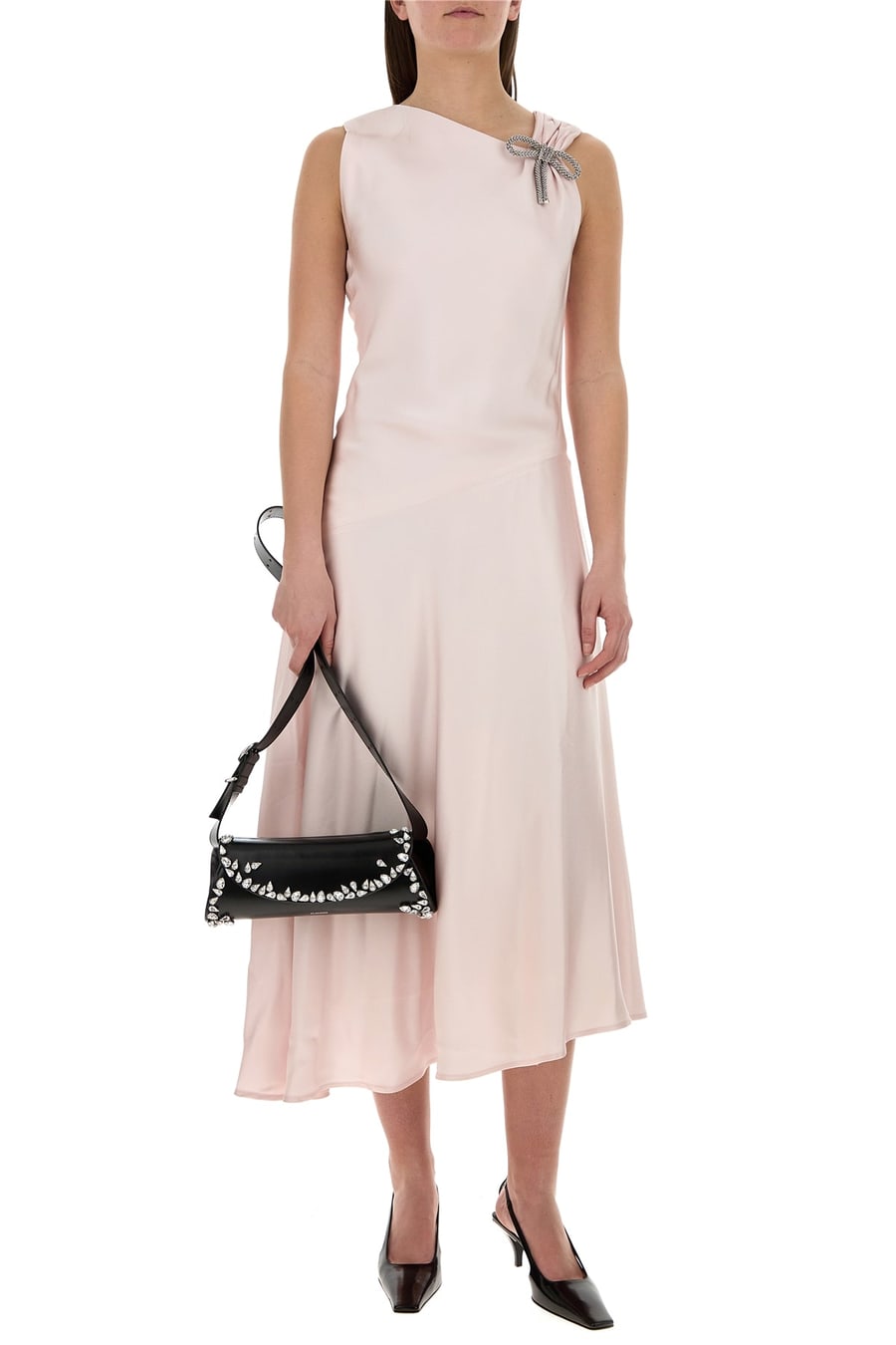 Jil Sander Abito in raso rosa pastello, view 6