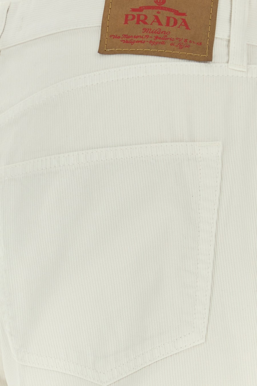 Prada Pantalone in cotone gesso, view 3