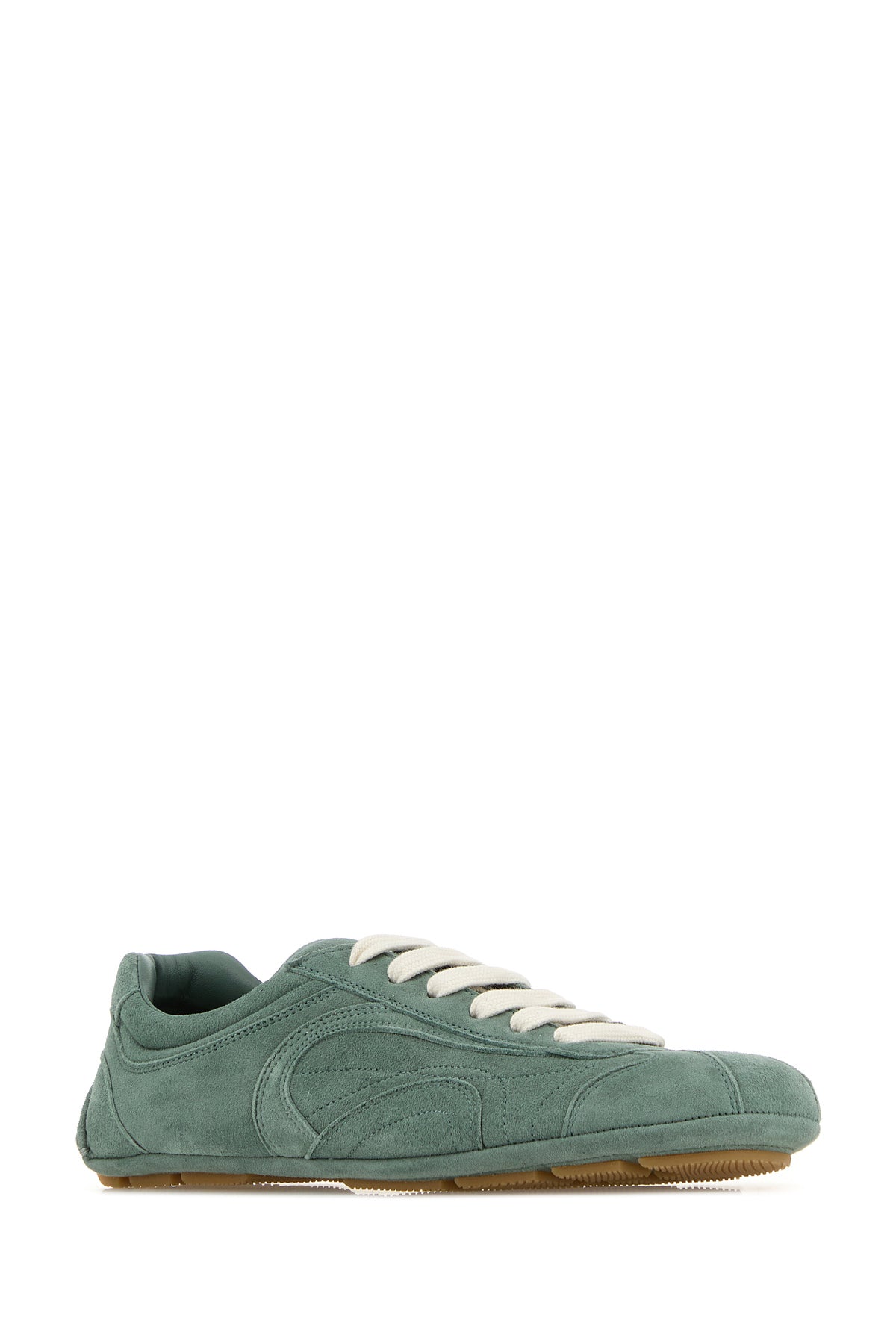 Prada Sneakers Montecarlo in pelle scamosciata verde menta, view 2