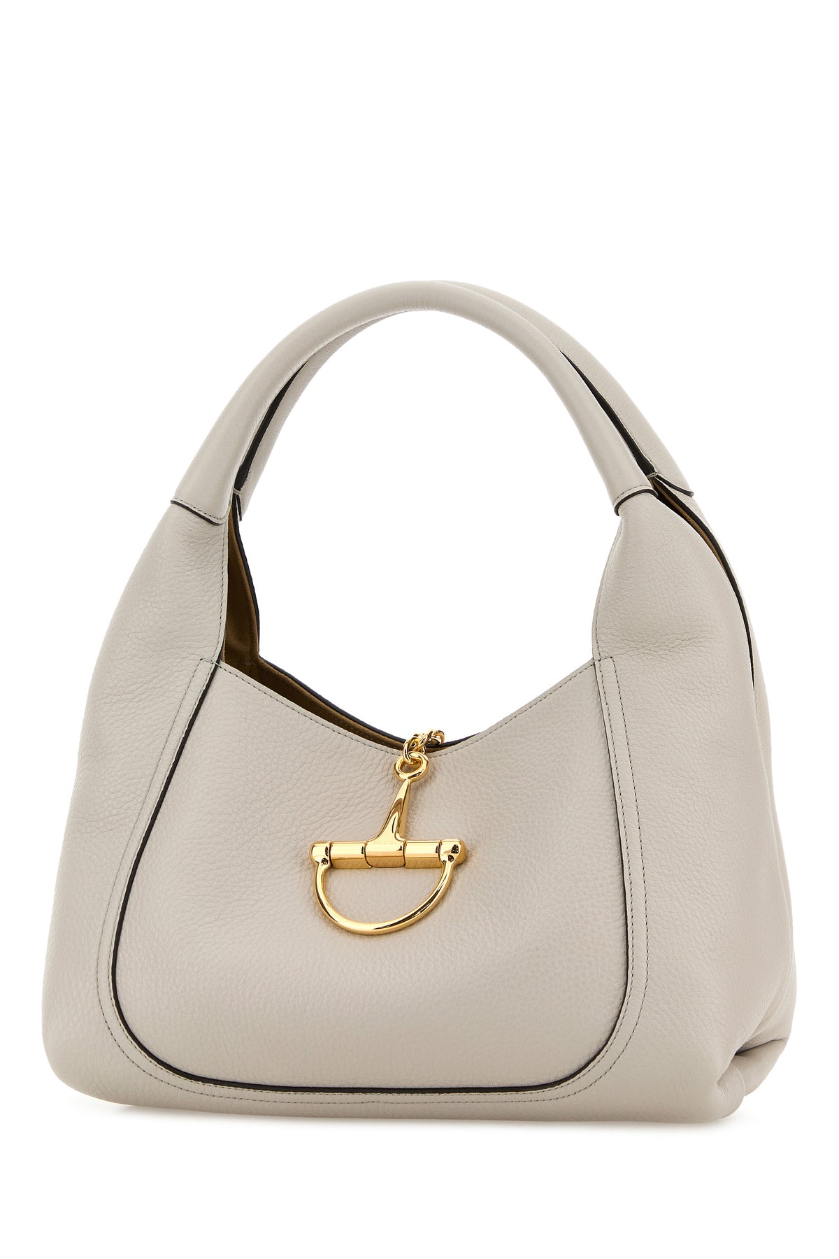 Gucci Borsa a spalla in pelle grigia chiara, view 2