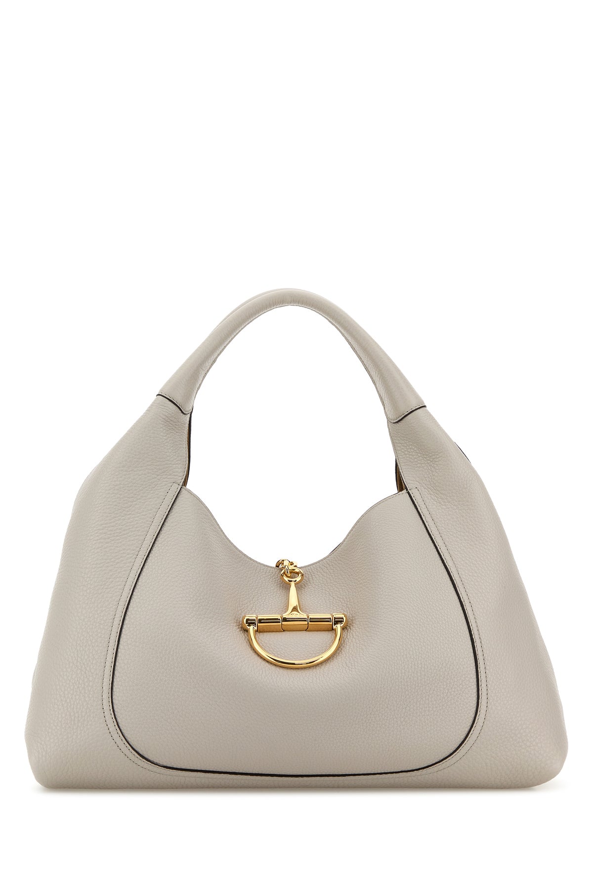 Gucci Borsa a spalla Gucci Softbit grande in pelle grigia chiara